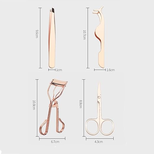 Four Piece Set of Eyelash Tools Eyelash Curlers Eyelash Applicator Tool False Eyelashes Applicator Eyebrow Curler Eyebrow Clip
