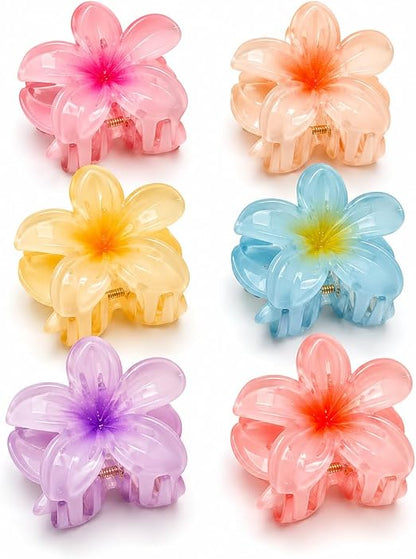 Flower Hair Claw Clips for Women & Girls, 6 Piece Set
