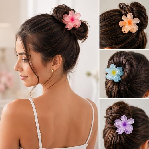 Flower Hair Claw Clips for Women & Girls, 6 Piece Set