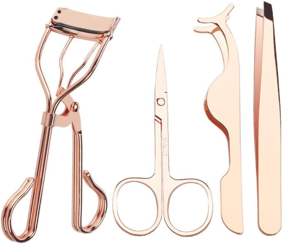 Four Piece Set of Eyelash Tools Eyelash Curlers Eyelash Applicator Tool False Eyelashes Applicator Eyebrow Curler Eyebrow Clip